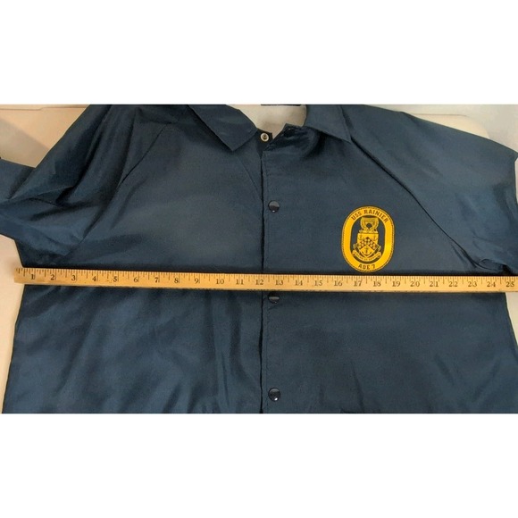 Vintage Cardinal Men's Navy Blue Windbreaker Jacket by the USS Rainier  XL USA - Picture 6 of 9
